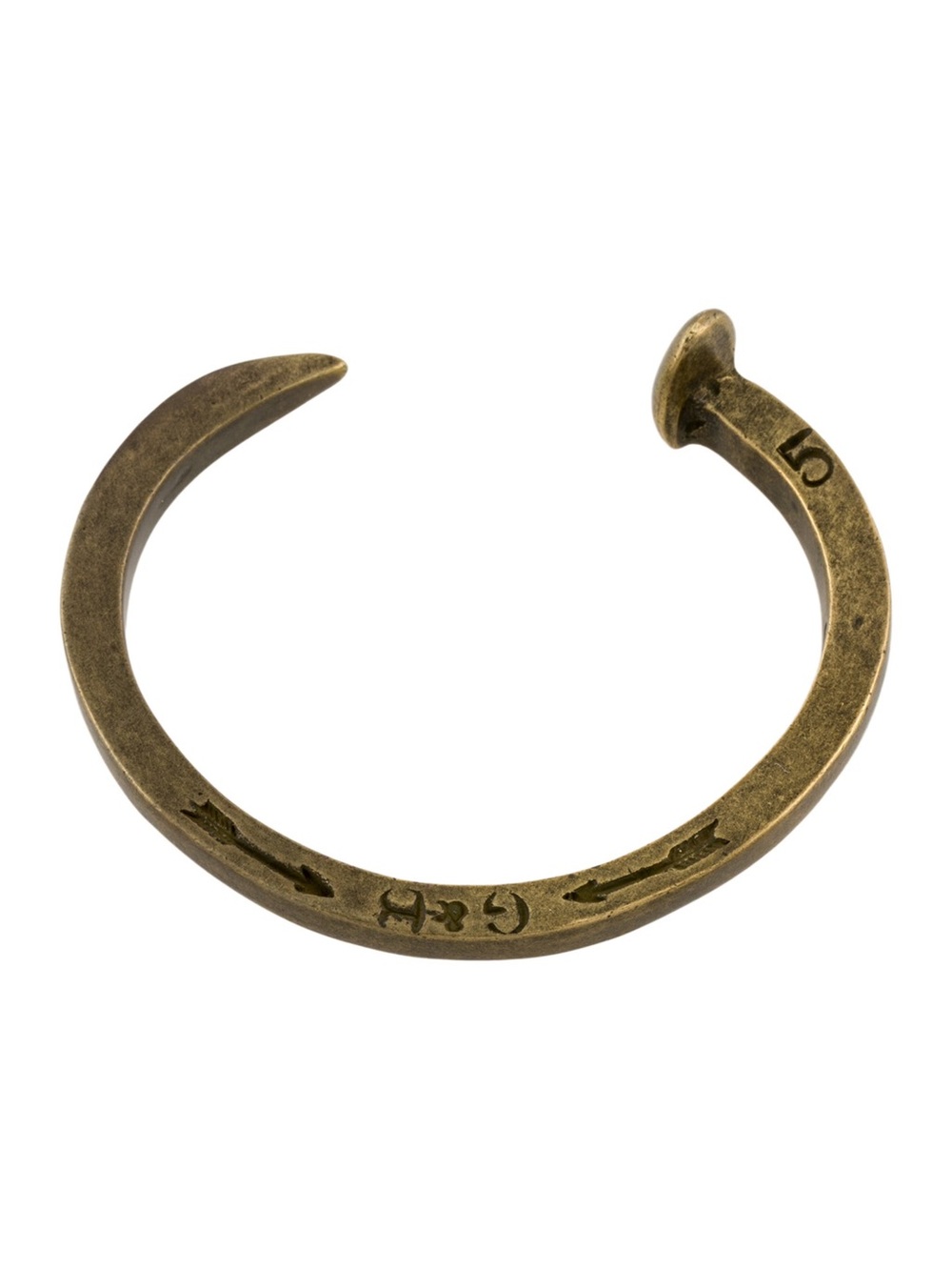 Giles And Brother "Le Beau" Brass Railroad Spike Unisex Cuff Bracelet